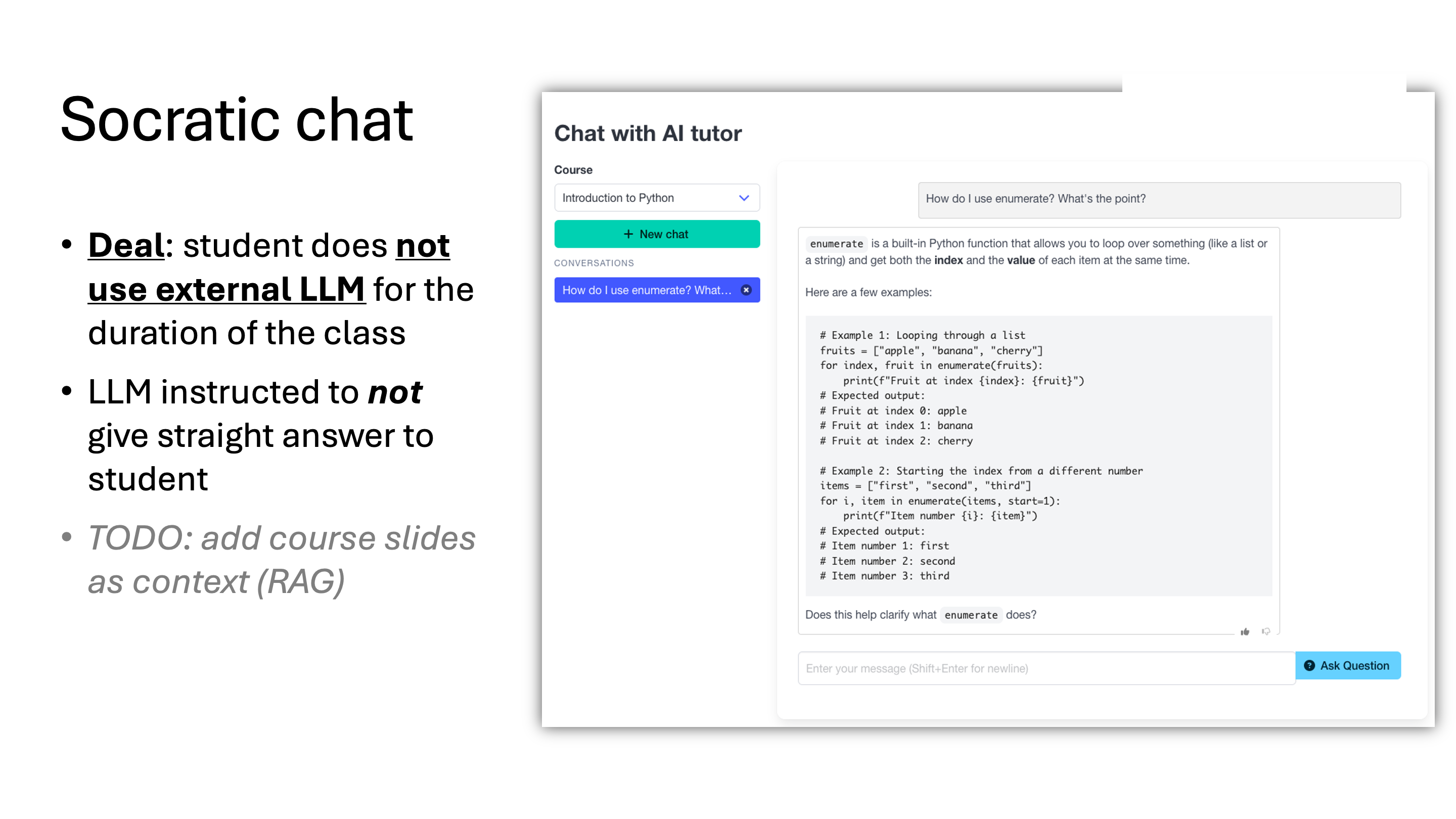 Socratic chat