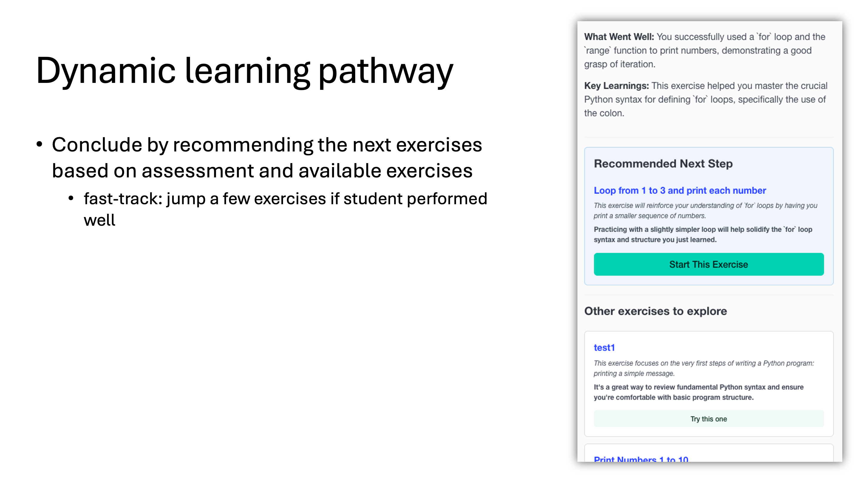Dynamic learning pathway